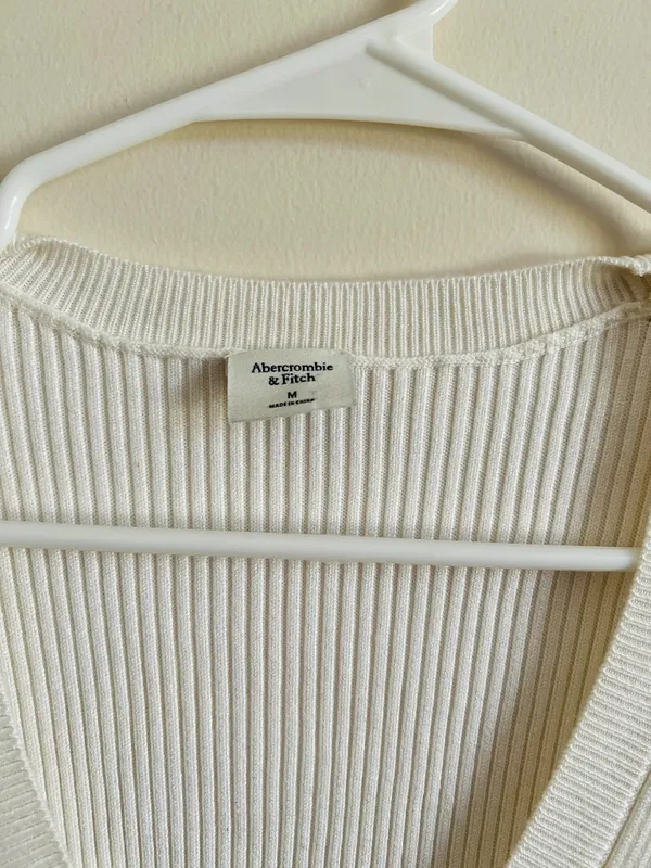 Abercrombie & Fitch Ribbed White Bodysuit - Image 3