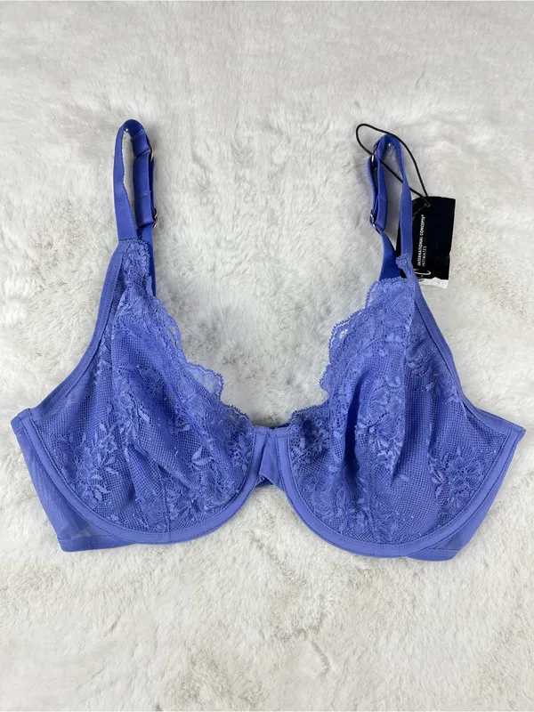 INC Violet Lace Underwire Bra NWT Large Blue - Image 3