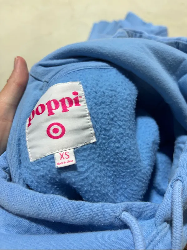Poppi x target Blue Pullover Hoodie sweatshirt XS - Image 7