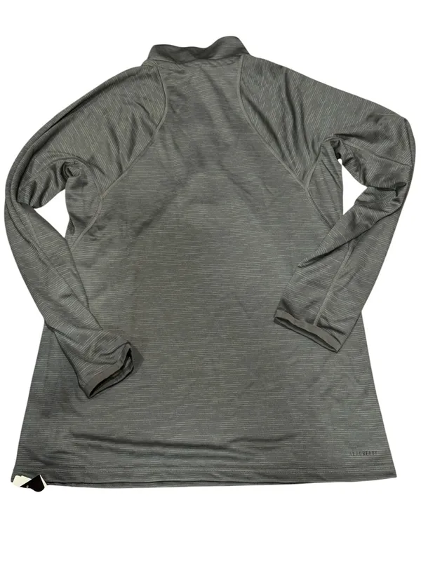 adidas womens Heathered Gray Quarter-Zip Performance Jacket - Image 5