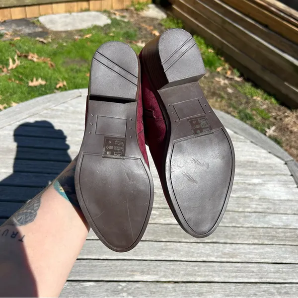 Market & Spruce Burgundy Faux Suede‎ Odeya Bootie Inner Ankle Zipper size 6 wide - Image 10