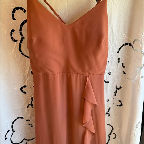 Birdy Grey Terracotta samon padded top bridesmaids Maxi Dress size M - Image 4