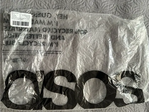 NWT ASOS DESIGN cotton textured mini dress with lace up back in yellow - Image 8