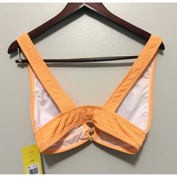 Cabana By Crown‎ & Ivy Women's Orange Crinkle Textured Bikini Set SZ Large NWT - Image 4