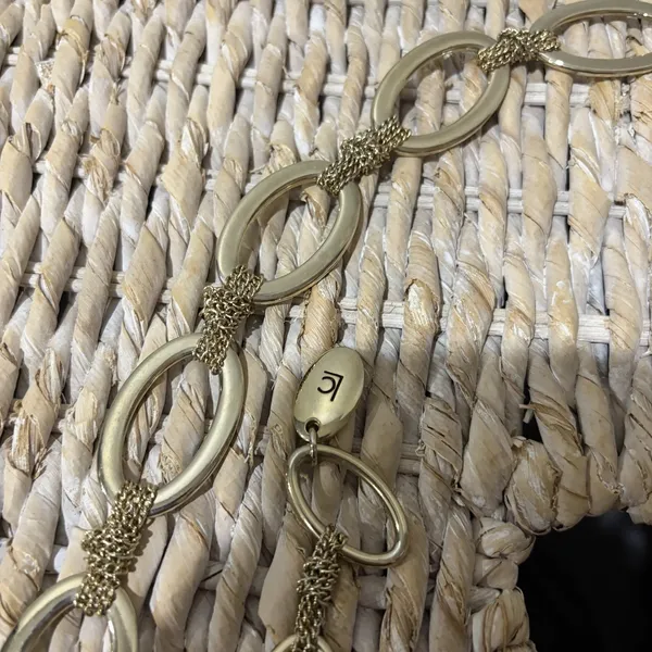 Liz Claiborne Women's Chain Belt One Size Adjustable Gold‎ O Ring Metal L / XL - Image 6