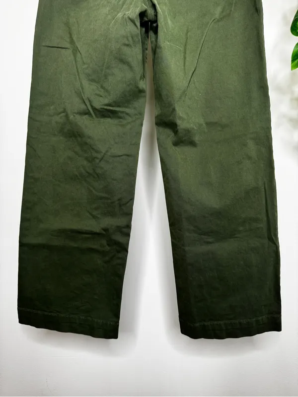 J. Crew Green Sailor Slim Wide Leg Chino Pant Cropped size 27T Tall Inseam BY638 - Image 8