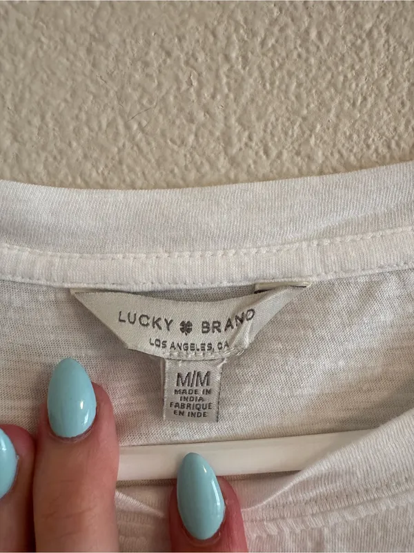 Lucky Brand White Short-Sleeve Tee with Red strawberry Print - Image 2