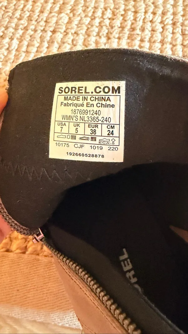 Sorel Joan Of Arctic Wedge II Zip Ankle Boots Beige US 7 EUR 38 - Image 7