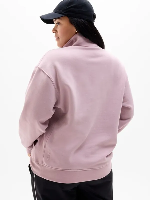New Athleta L Forever Fleece 1/4 Zip Sweatshirt Blush Pink Large Regular - Image 5