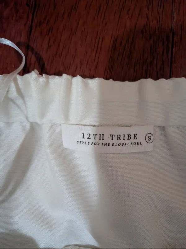 12th Tribe Ivory Satin Peplum Corset Cami Top - Image 4