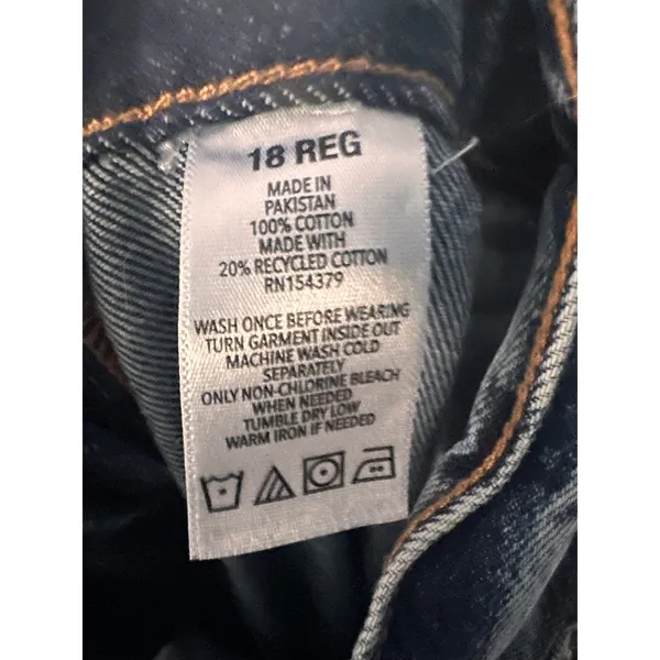Aeropostale 90s Baggy Jeans‎ Womens 18R Blue High Rise Non Stretch Cotton Denim - Image 6