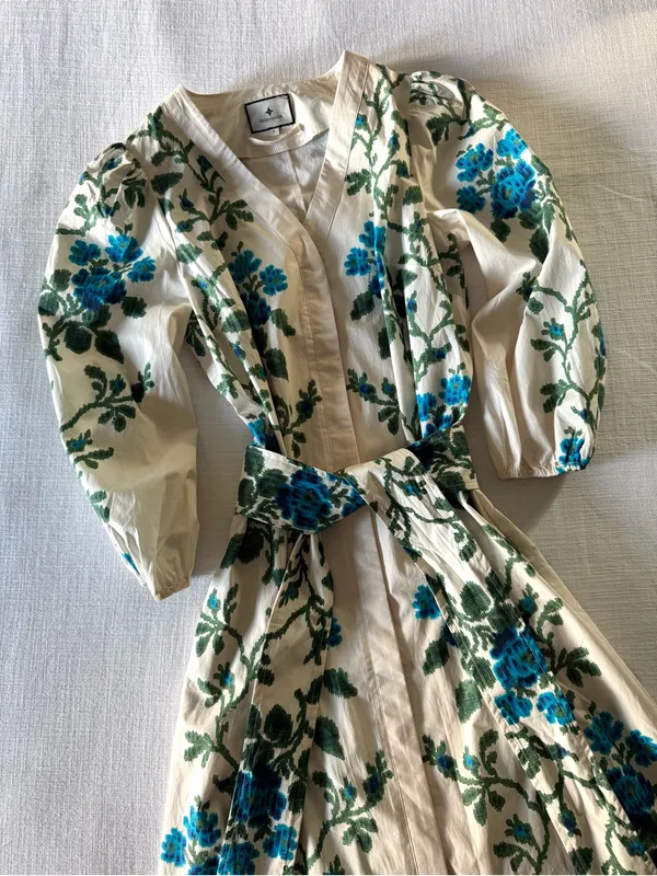 Tuckernuck Cerulean Vine Cotton Poplin Lachlan Dress - Small - Image 8
