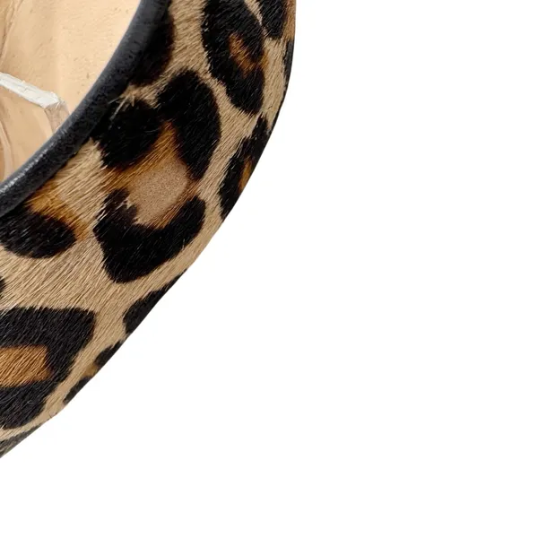 Manolo Blahnik Carolyne Leopard Calf Hair Slingback Pumps Size 38 - Image 4