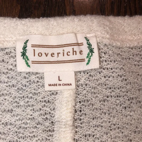 Loveriche white knit sweater boho size large - Image 2