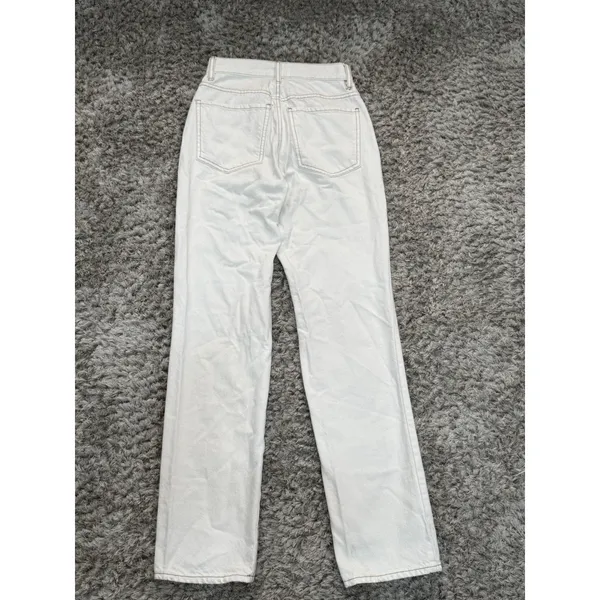 PacSun Women’s Dad Jean Size 23 Distressed Ripped Light Cream Denim High Rise - Image 7