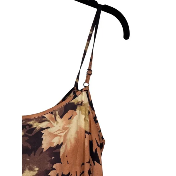 CAbi Tank Top Womens Size L Brown Tan Floral Cami Adjustable Straps - Image 6