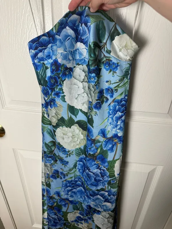 Sonya Moda Ela Floral Strapless Gown S Blue - Image 3