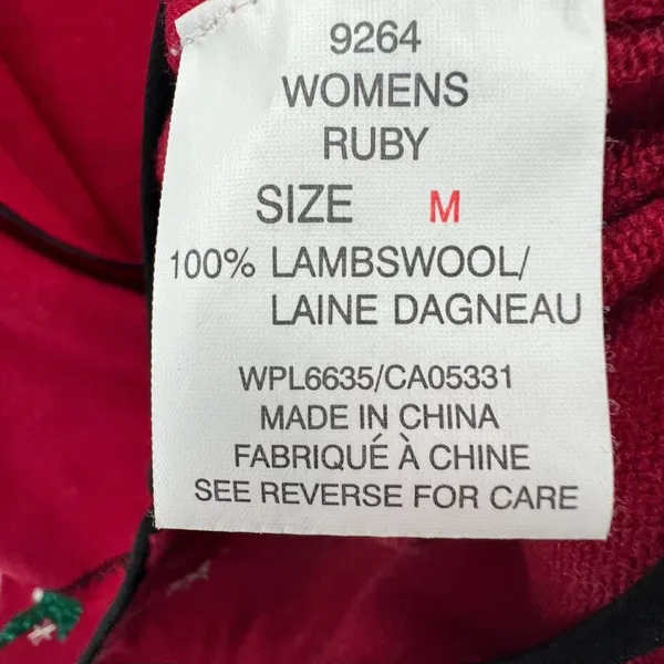 Woolrich Sweater Vest Womens Medium Red 100% Lambswool‎ Holiday Christmas Zip Up - Image 12