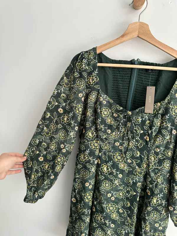 J.Crew Floral Green Mini Dress - Image 7