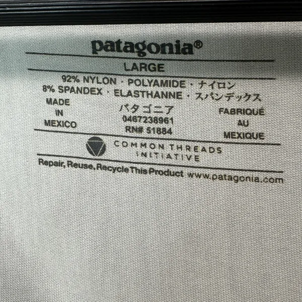 Patagonia Tank Top Large Blue White Ruched Athletic Nylon‎ Spandex Outdoor Hike - Image 4