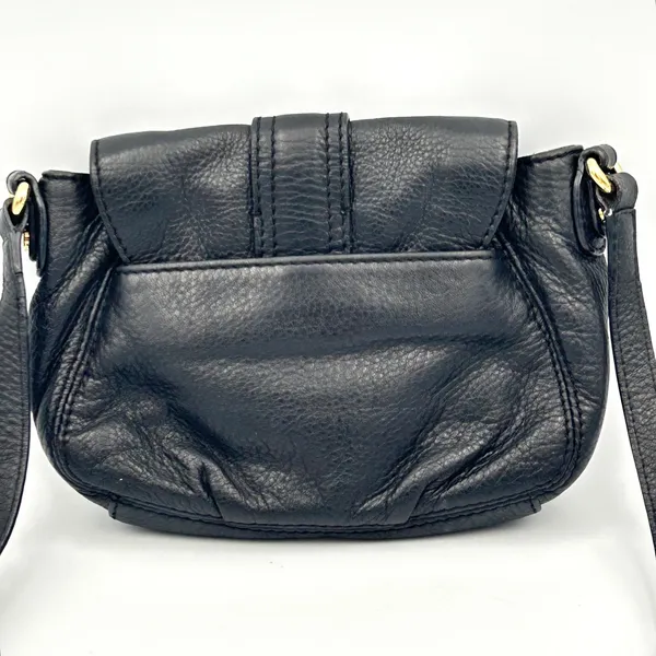 Michael Kors‎ Black Leather Crossbody Bag Womens Small Gold Hardware Y2K Chic - Image 3