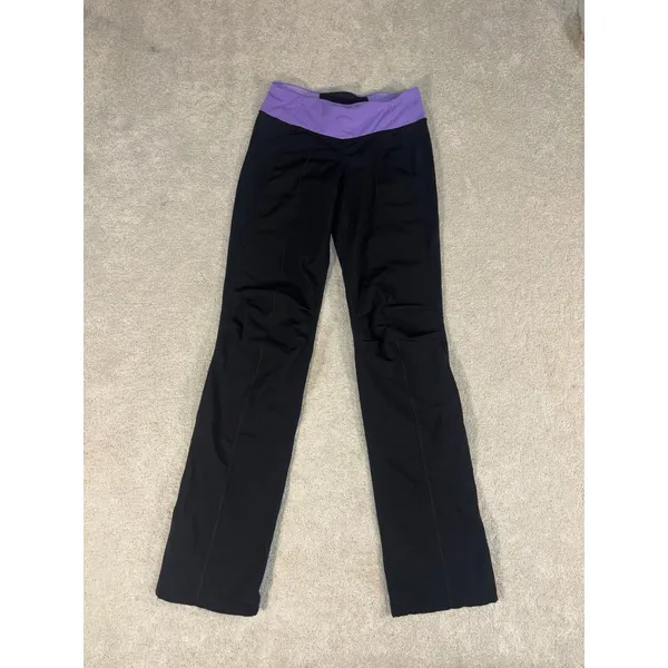 Lululemon Womens Pants Straight Leg Mixed Material Pull On Black Size 4 Thick - Image 3