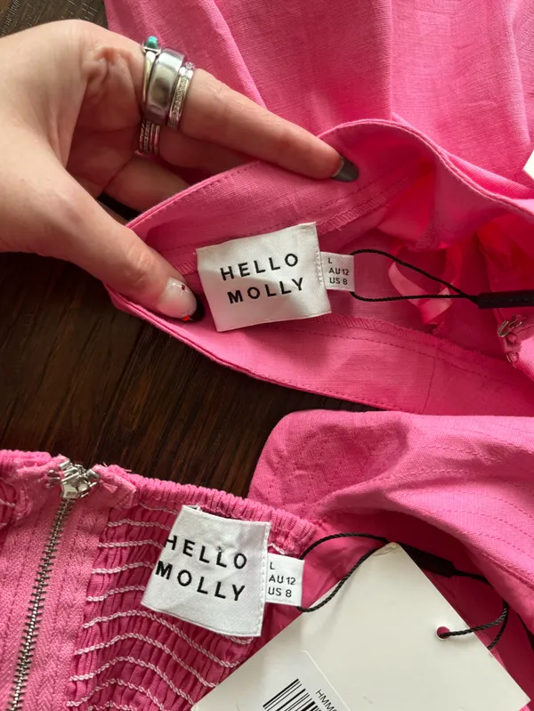 Hello Molly Dessert Menu Maxi Skirt Ruffle Crop Top Set Pink NEW NWT - Image 5