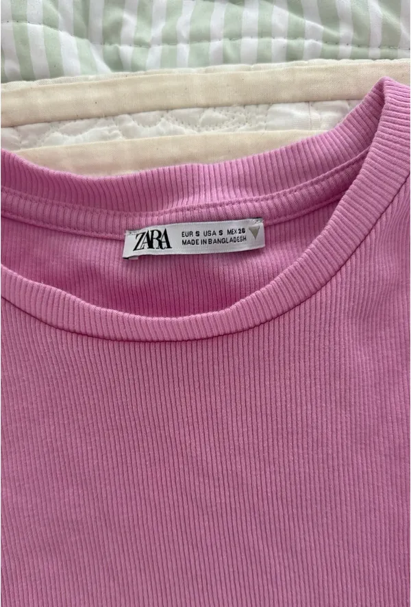ZARA Pink Ruffle Crop Top - Image 2