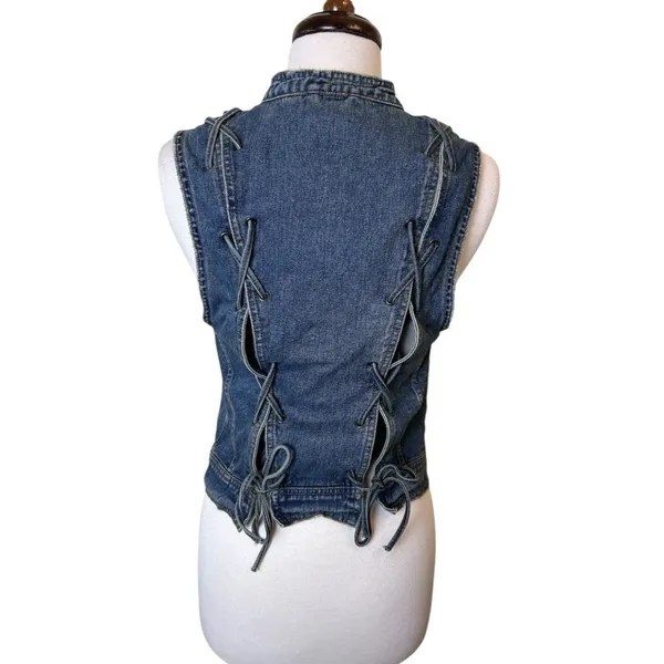 Free People Denim Vest Size S Blue Gilet Northern Light Western Cottage - Image 7
