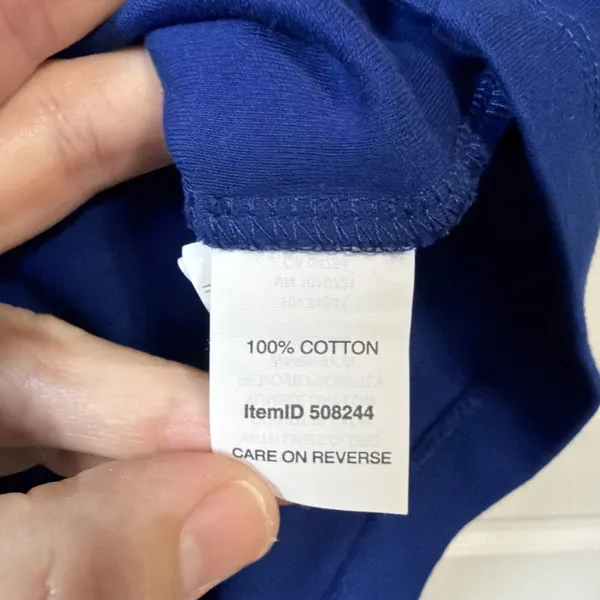 LL Bean T-Shirt Womens 2X Plus Blue Short Sleeve Cotton Crew Neck 508244 - Image 6