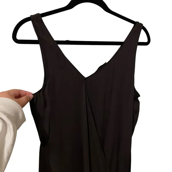 Alice + Olivia 100% Silk Brown Black Mini Slip Dress Size Large - Image 3