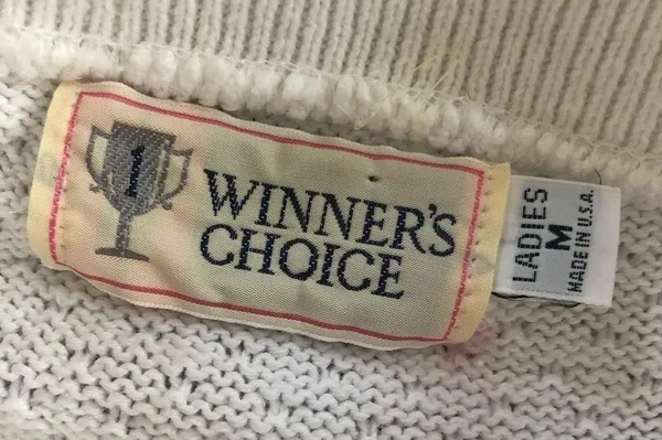 Vintage Embroidered Patchwork Cotton Sweater M White Size M - Image 7