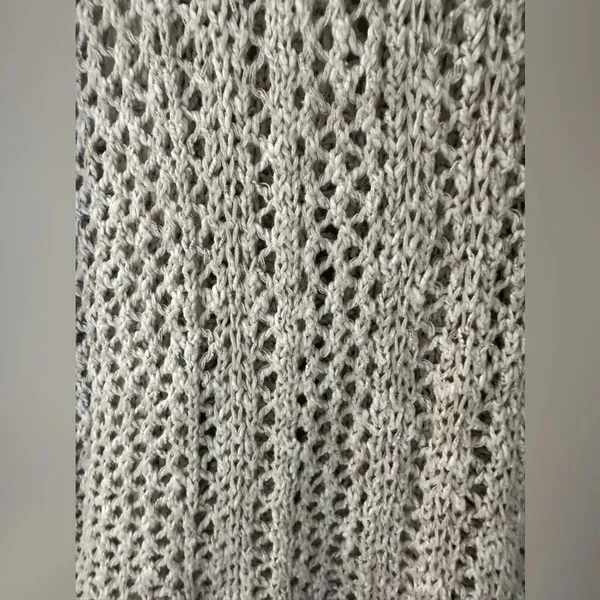 Y2k Abercrombie & Fitch Womens Pullover Beige Crochet Sweater XS M0329 - Image 3