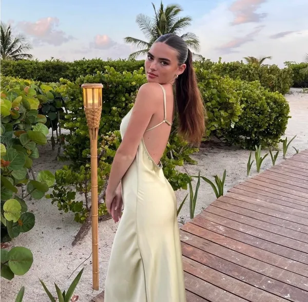 ZARA Dress Sage green Slip Midi Satin Effect Maxi Wedding Party - Image 10