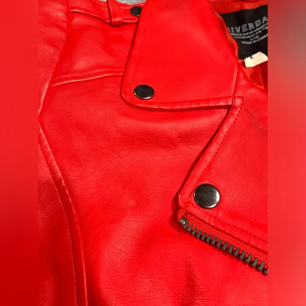 Riverdale south side serpents cherry faux leather Moto jacket large - Image 7