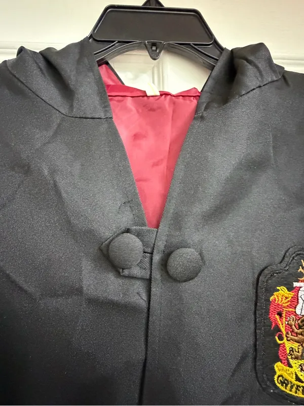 Gryffindor Wizard Robe with Hood and Complete Outfit for Women Black & Red - Image 4