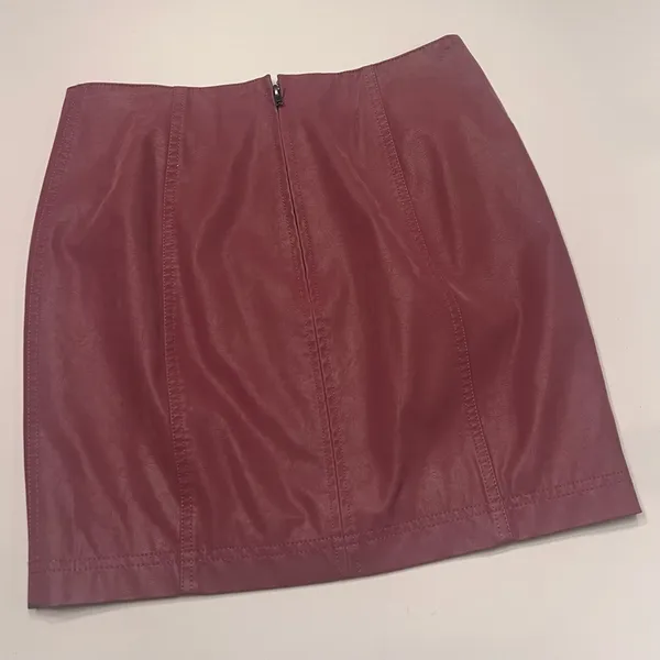 Free People Vegan Suede‎ Modern Femme Mini Skirt in Pressed Pink Flowers Size 4 - Image 9