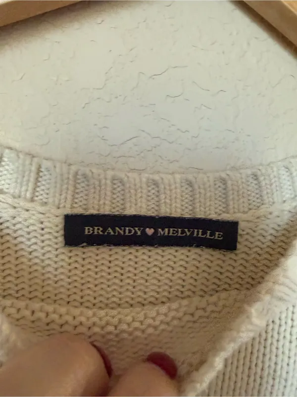 Brandy Melville Cotton Thick Stripe Sweater Navy Blue & White - Image 3