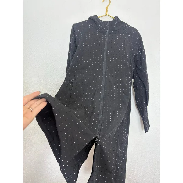 Lululemon Apres Yoga Jacket Black White Polka Dots Mid Length Hoodie - Image 10