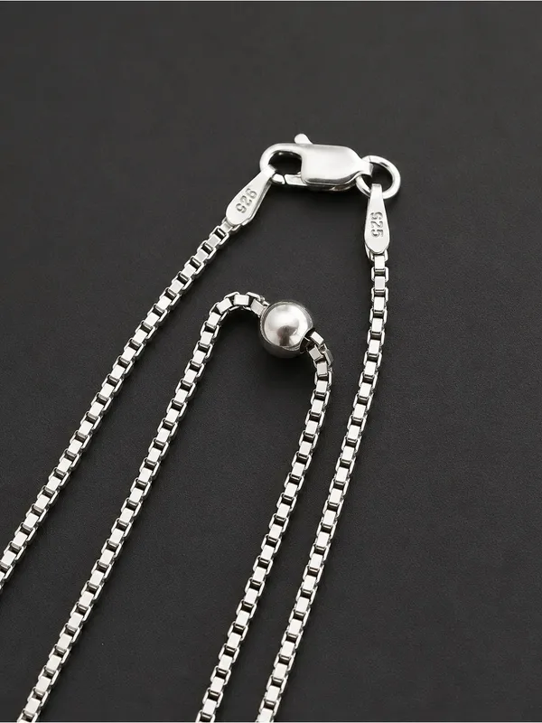 Estate Sterling Silver Beaded necklace Box Chain 28 Grams 40 Inches STUNNING - Image 4