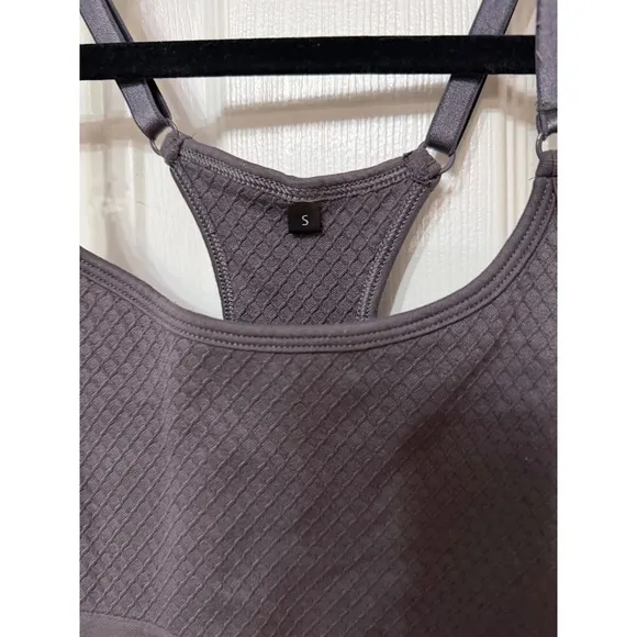 Balance Athletica Seamless Sports Bra Gray‎ Diamond Textured Racerback Small - Image 2