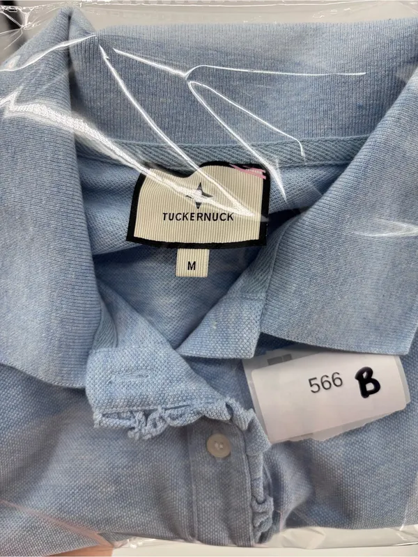 Tuckernuck Light Blue Pique Sleeveless Ruffle Margaret Polo - Image 10