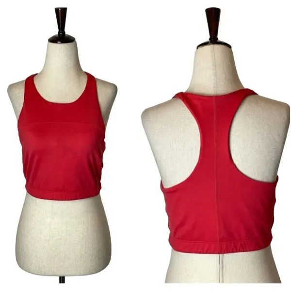 Outdoor‎ Voices Sports Bra Women Medium Red Racerback TechSweat Crop Tank Top - Image 3