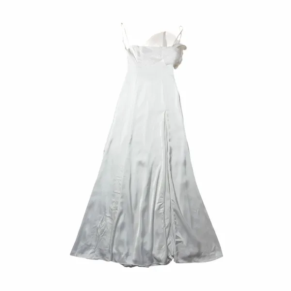 Katie May Ivory White Satin Blossom Maxi Gown Womans S - Image 2