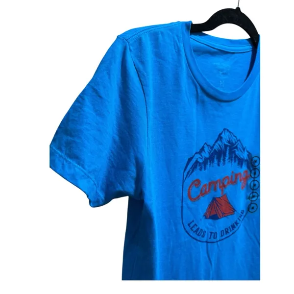 Women’s Camping Leads to Drinking Tee | Points North | Medium | NWT Blue - Image 3