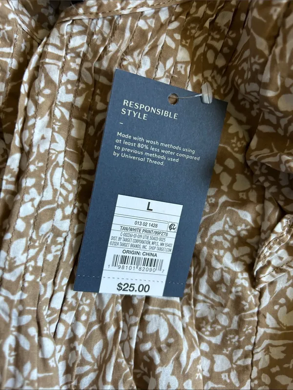 Universal Thread Cream Floral Ruffle Sleeve Blouse - Image 3