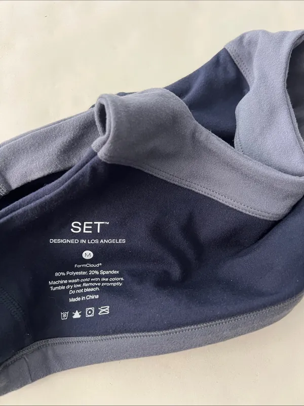 SET ACTIVE Formcloud Colorblock Contrast Blue Sports Bra Medium - Image 5