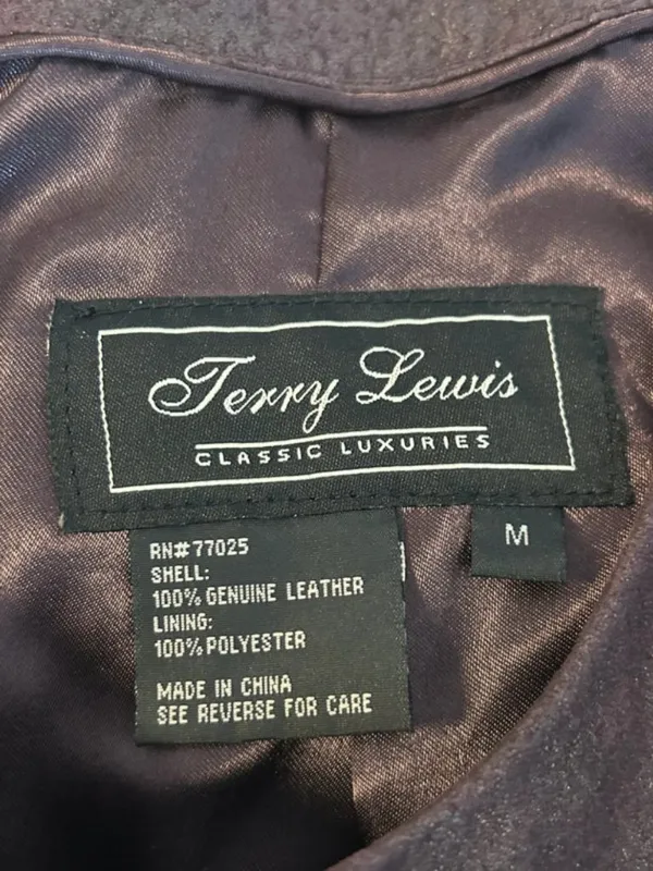 Terry Lewis Aubergine Leather Cropped Jacket‎ | Size M Purple Size M - Image 3