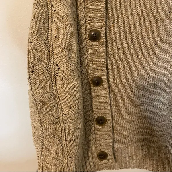 Uniqlo Women 6 Sleeveless Cardigan Vest Cable Knit Button Up‎ Grandpa Chunky - Image 5