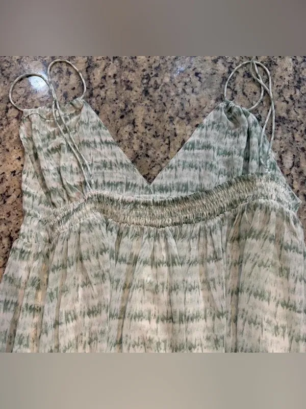 Blush Green and white striped tie dye maxi dress - Image 6